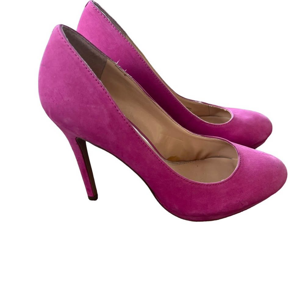 Jessica Simpson JP Sandous Heels Womens Size 8.5 B Pink Suede Leather Pumps - Picture 4 of 11